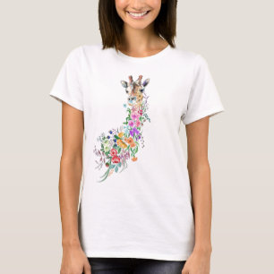 T-shirt Giraffe florale
