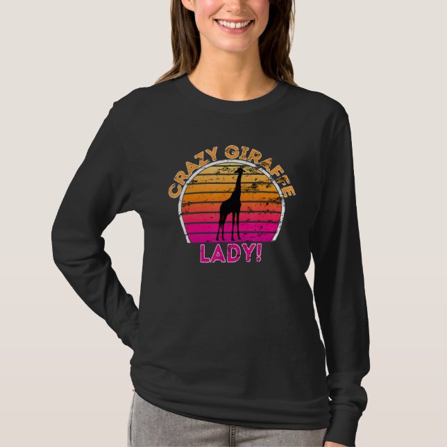T-shirt Giraffe folle Lady Funny Retro Giraffe (Devant)