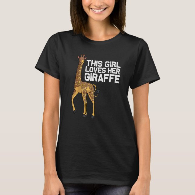 T-shirt Giraffe For Girls Kids Teens Giraffe Animal (Devant)