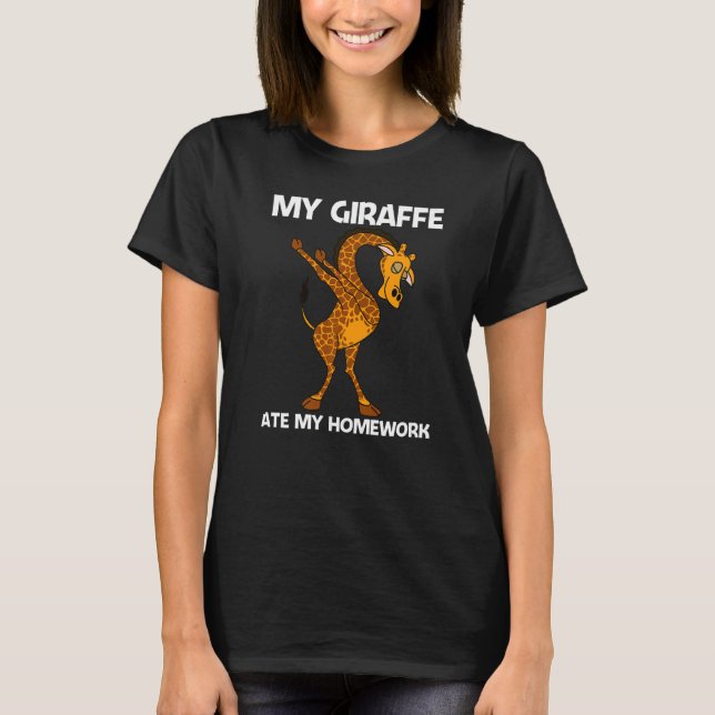 T-shirt Giraffe For Kids Boys Safari Wild Zoo Animal (Devant)