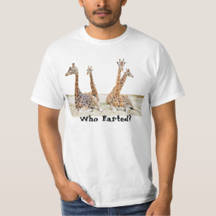 T-shirt Giraffe Fun Photo - Four Giraffe's Who Farted?