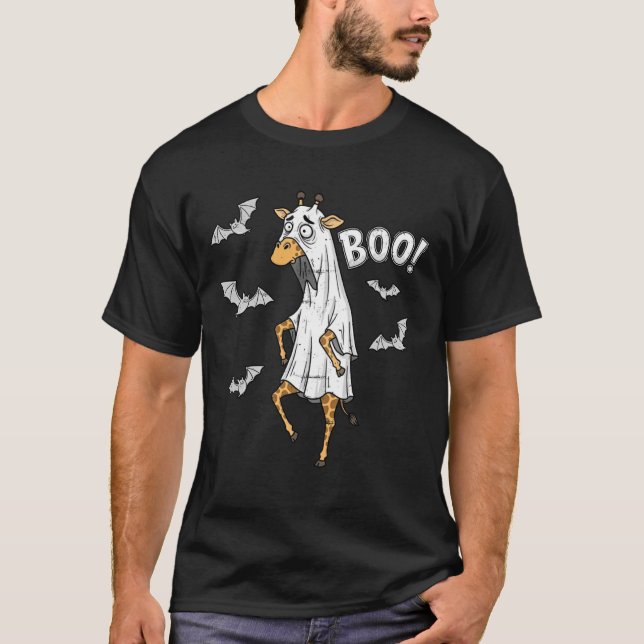 T-shirt Giraffe Ghost Boo Funny Halloween Costume Men Wome (Devant)