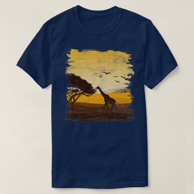 T-shirt Giraffe Giraffe Sunset Giraffe Giraffe Afrique (Design devant)