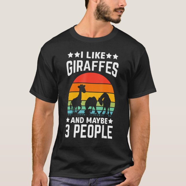T-shirt Giraffe Graphique Giraffe Zoo animal (Devant)