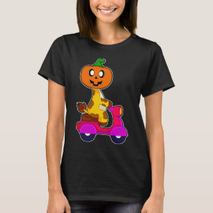 T-shirt Giraffe Halloween Scooter Citrouille
