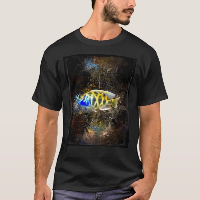 T-shirt Giraffe Hap African Cichlid Abstract Portrait Grap (Devant)