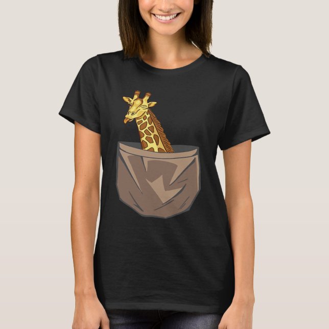 T-shirt Giraffe In A Pocket Tall Animal Safari (Devant)
