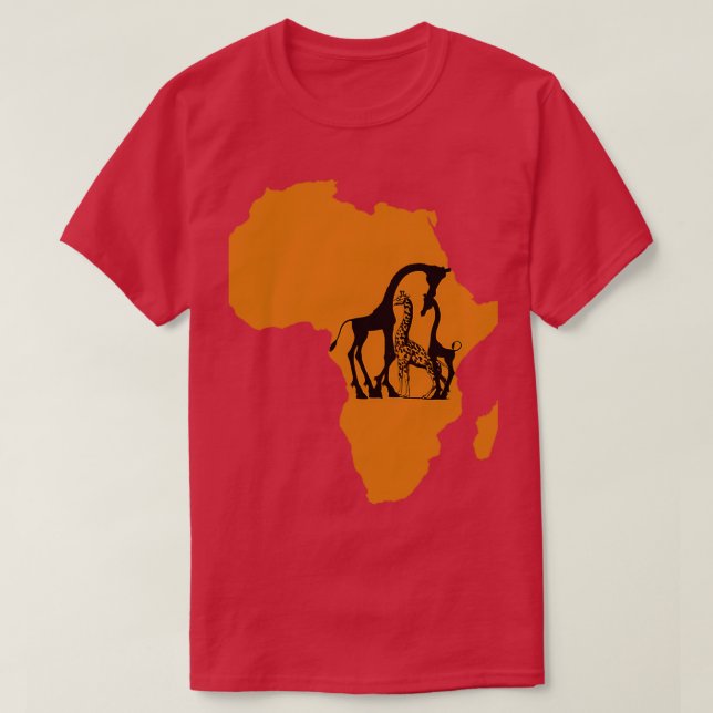 T-shirt Giraffe in Africa Map (Design devant)