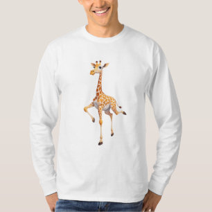 T-shirt Giraffe Joyeux Joueur Jouer Jumping Dans L'Air Joy