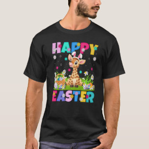 T-shirt Giraffe Joyeux lapin de Pâques Giraffe dimanche de