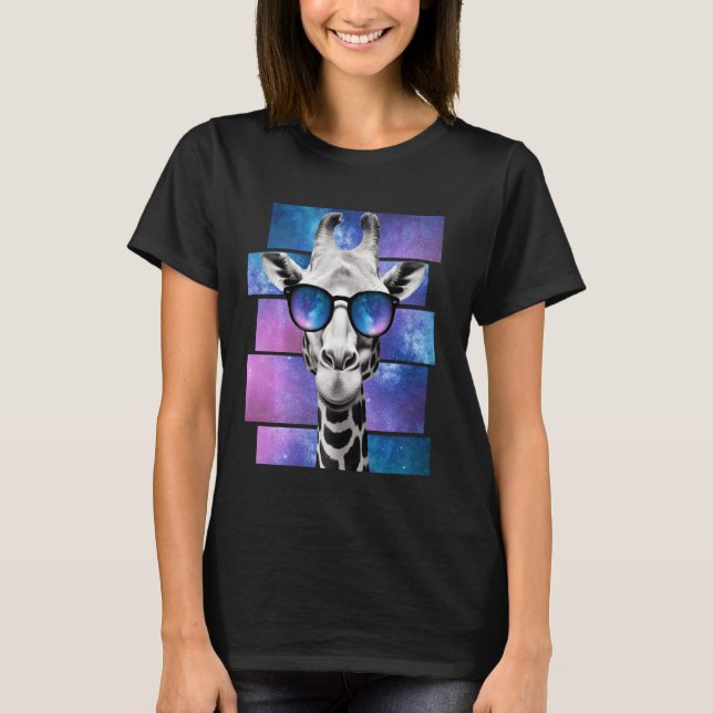 T-shirt Giraffe Lunettes de soleil Galaxy Mème (Devant)