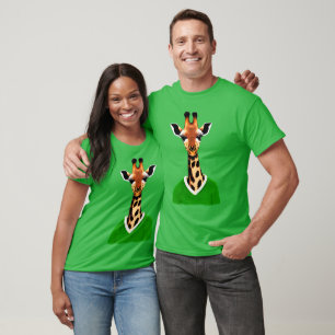 T-shirt Giraffe mignonne portant un pull vert