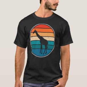 T-shirt Giraffe Noire Retro Style Vintage Cute Giraffe