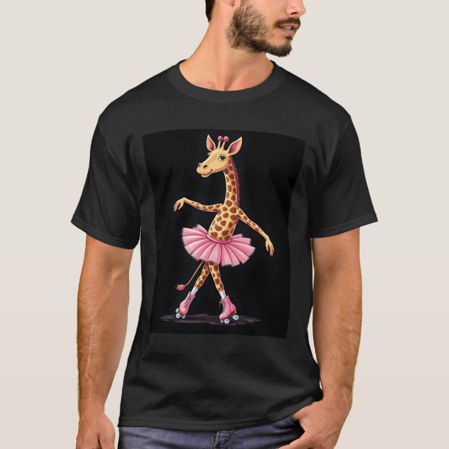 T-shirt Giraffe On Roller Skates In Pink Tutu Tank Top (Devant)