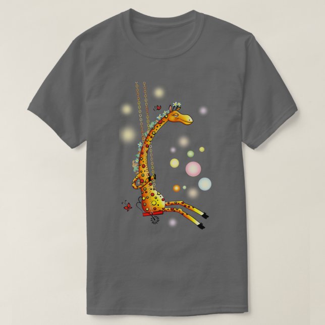 T-shirt Giraffe On Swing  (Design devant)