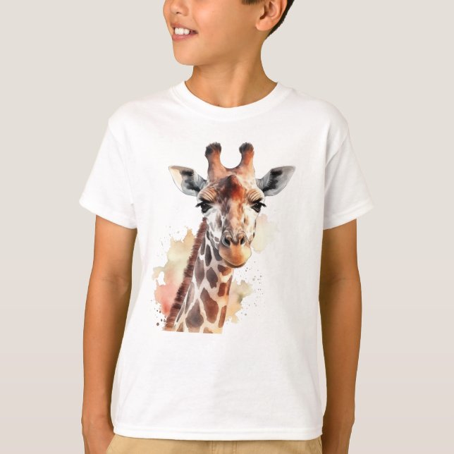 T-shirt Giraffe Personnalisé Pour Enfants (Devant)