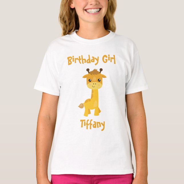 T-shirt Giraffe pour fille d'anniversaire (Devant)