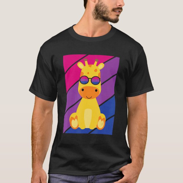 T-shirt Giraffe Pride Bisexual Drapeau LGBTQ Fière de l'Al (Devant)