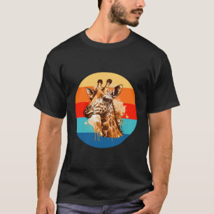 T-shirt Giraffe Retro Sunset Vintage Faune Safari Afric
