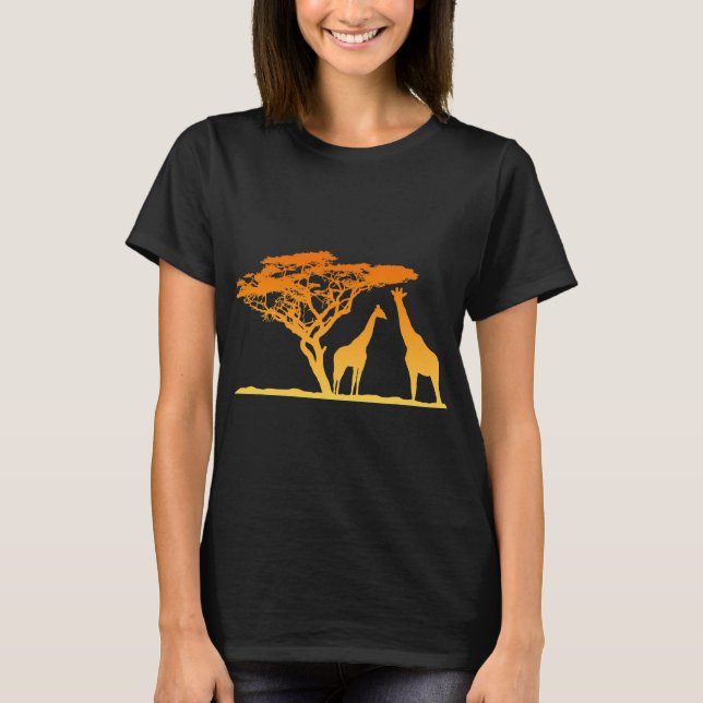 T-shirt Giraffe Safari Africain Savannah (Devant)