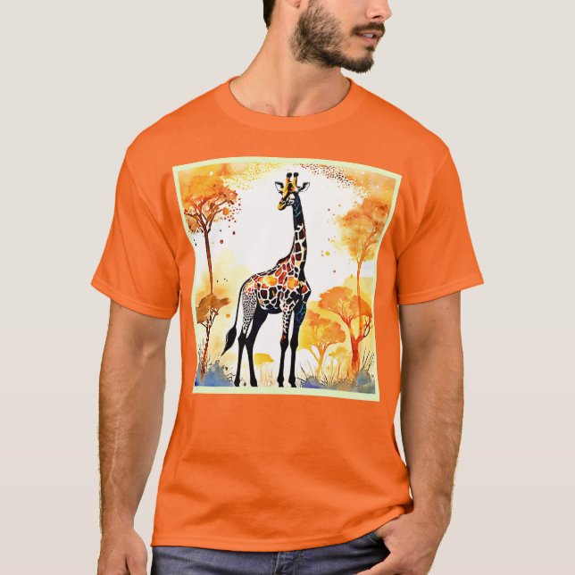 T-shirt Giraffe Savannah Art (Devant)