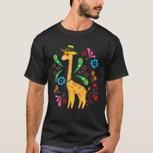 T-shirt Giraffe Sombrero Funny Cinco De Mayo Mexicain