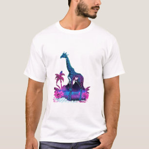 T-shirt Giraffe Synthwave Vaporwave Art