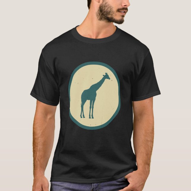 T-shirt Giraffe Vintage animal sauvage (Devant)