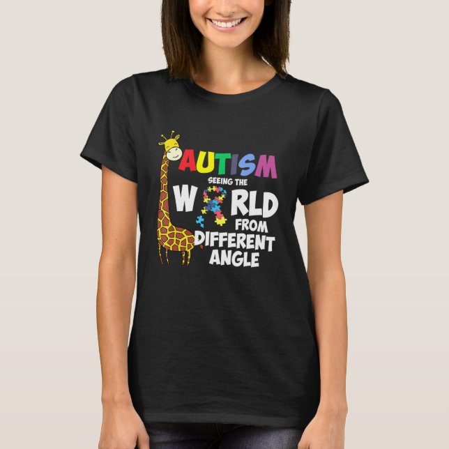 T-shirt Giraffe Voir Le Monde D'Un Angle Différent (Devant)