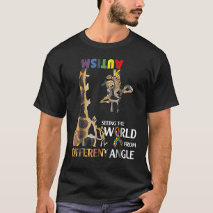 T-shirt Giraffe Voyant Le Monde Différent Angle L'Autisme
