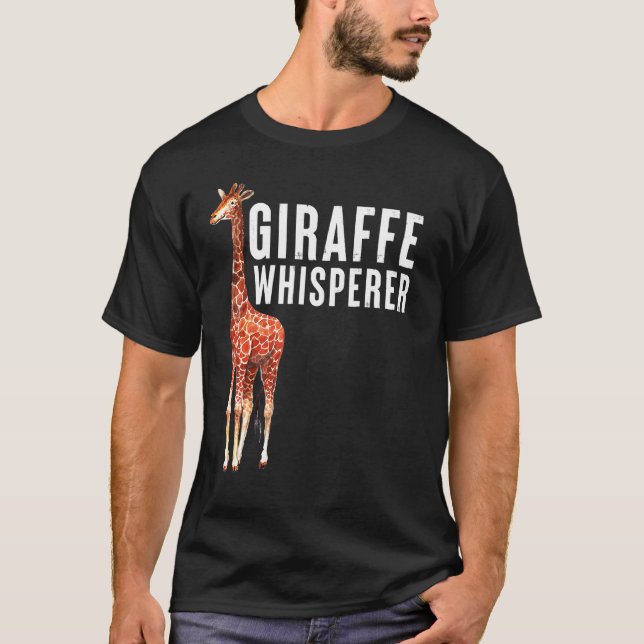 T-shirt Giraffe Whisperer Cute Animal Art Design (Devant)