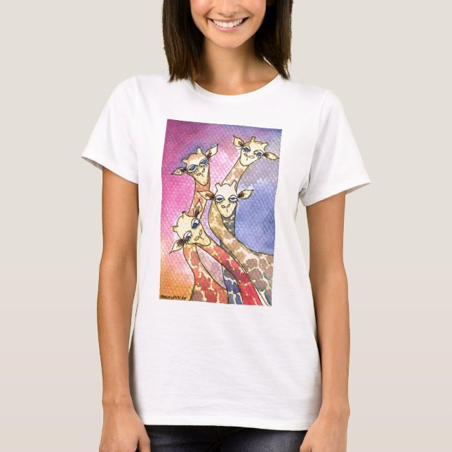 T-shirt Giraffe Wtercolor Funny Animal (Devant)