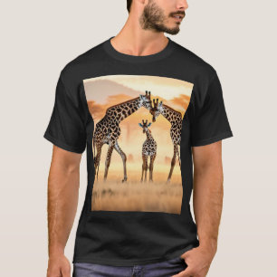 T-shirt Giraffes coucher de soleil"