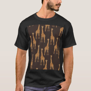 T-shirt Giraffes Dark : Vintage Abstrait sans joint.