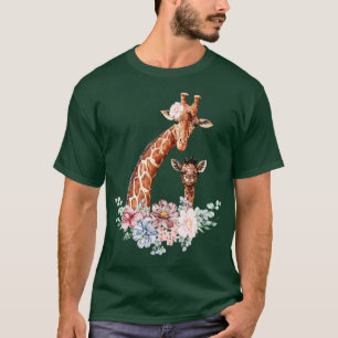 T-shirt Giraffes Fleurs Giraffe Lover Zoo Animaux