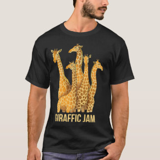 T-shirt Giraffic Jam Funny Giraffe Traffic Pun Classic T-S