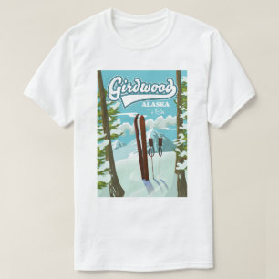 T-shirt Girdwood en Alaska pour skier