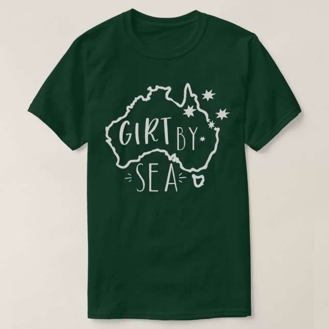 T-shirt Girl by Sea Superbe design australien avec Aussie (Design devant)