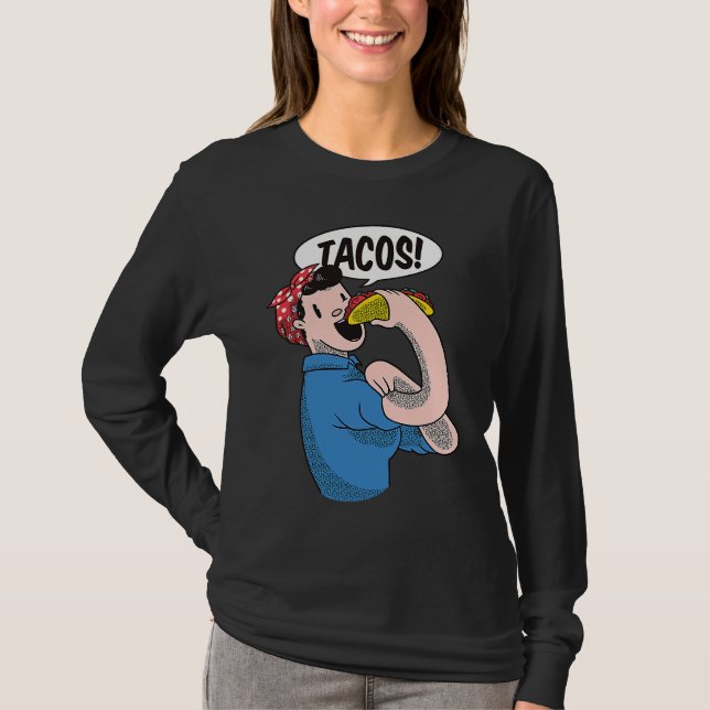 T-shirt Girl Fitness Workout Taco  Taco  Mexican Gym (Devant)