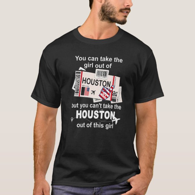 T-shirt Girl from Houston Boarding Pass  Flight Ticket Hou (Devant)