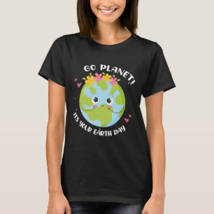 T-shirt Girl Go Planet Your Earth day Shirt mignon Kids