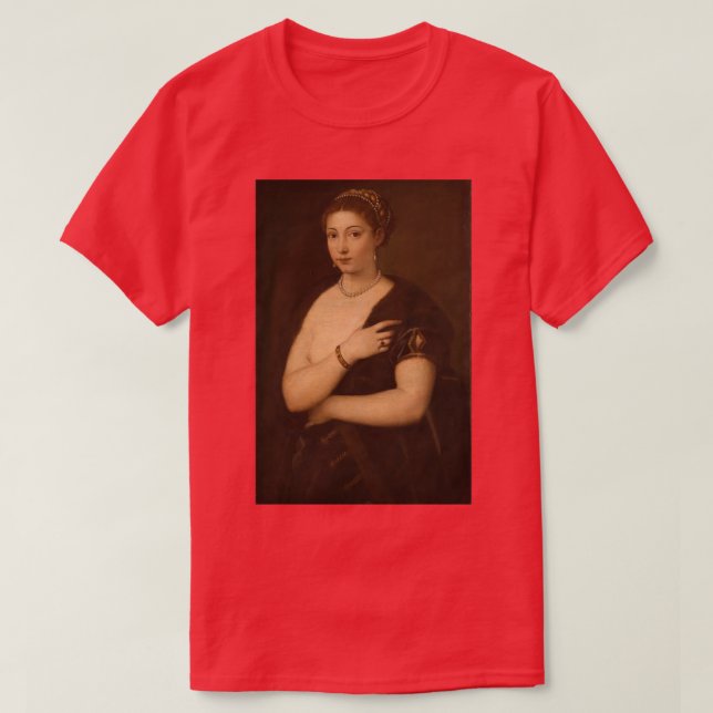 T-shirt Girl in a Fur by Tiziano Vecellio called Titian (Design devant)
