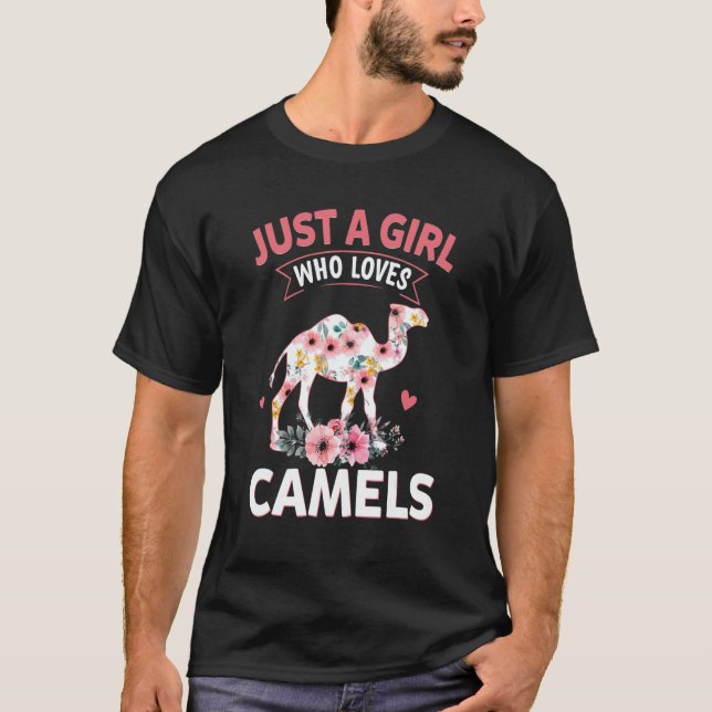 T-shirt Girl Loves Camels   For Camel (Devant)