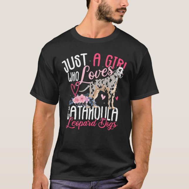 T-shirt Girl Loves Catahoula Leopard Dogs  Dog (Devant)