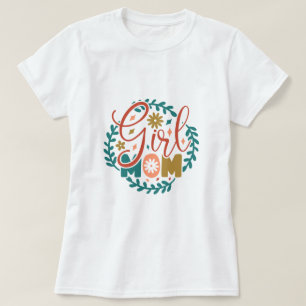 T-shirt Girl Mom Retro Typographie
