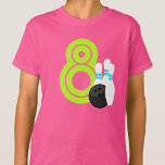 T-shirt Girl Neon Bowling Birthday Shirt<br><div class="desc">Girl Neon Bowling Birthday Shirt</div>