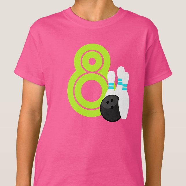 T-shirt Girl Neon Bowling Birthday Shirt (Créateur téléchargé)