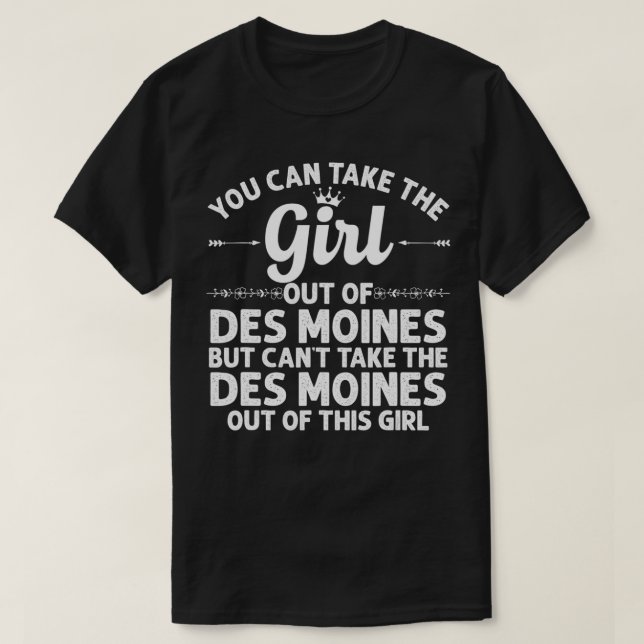 T-shirt Girl Out Of DES MOINES WA WASHINGTON Cadeau Funny  (Design devant)