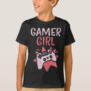 T-shirt Girl Pink Game Controller Cute Video Gaming Femmes