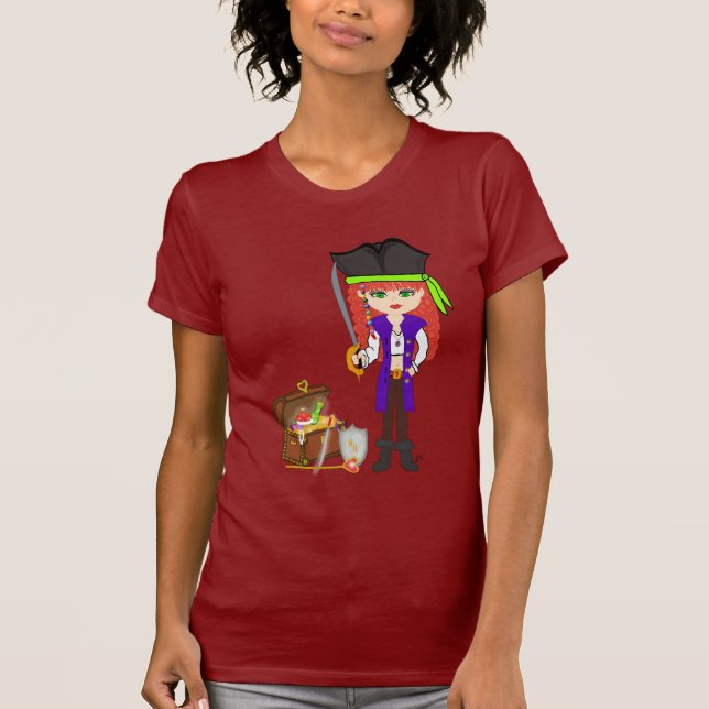 T-shirt Girl Pirate Mad Morgan Rackham (Devant)
